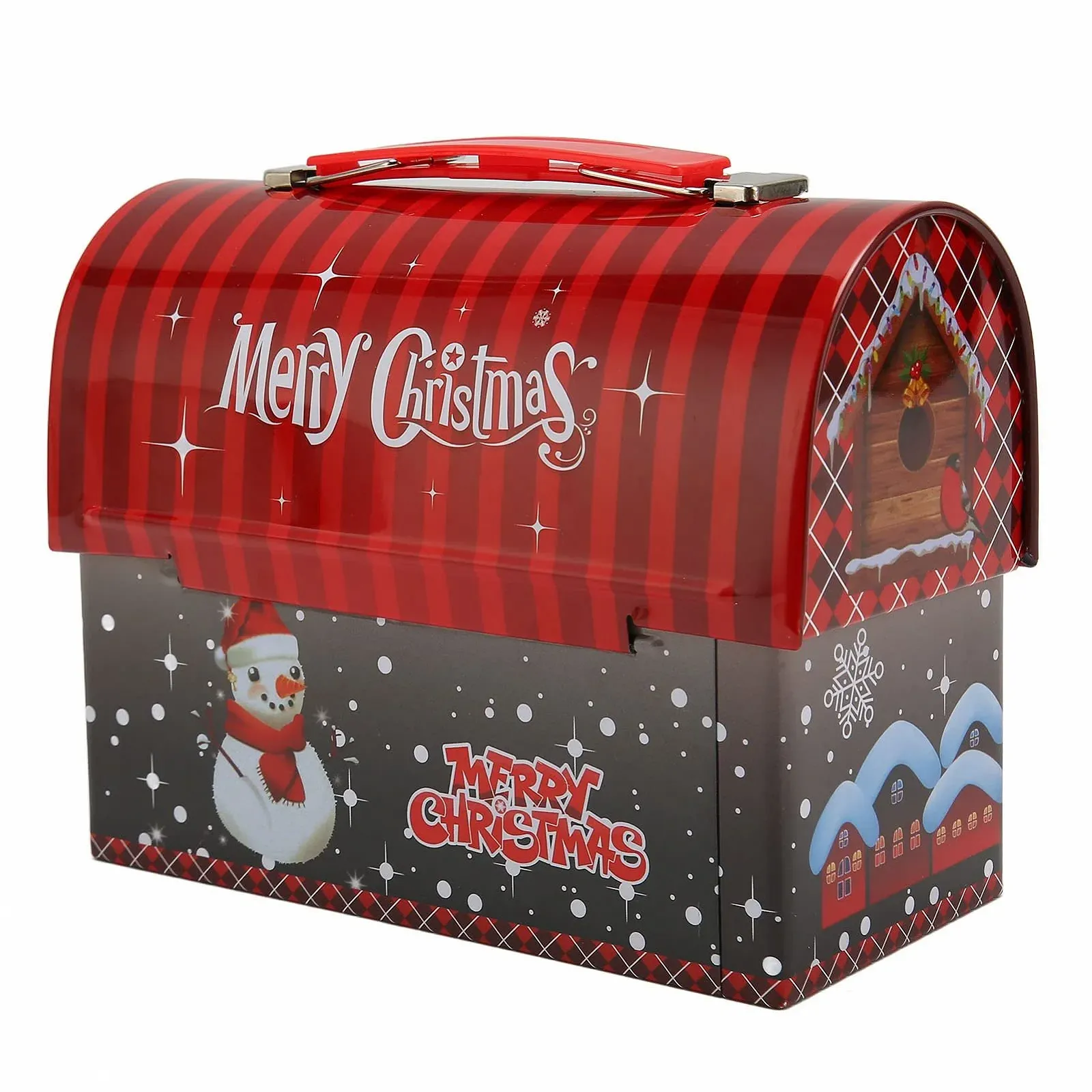 Копилка Рождественская жестяная с ручкой, фото №3