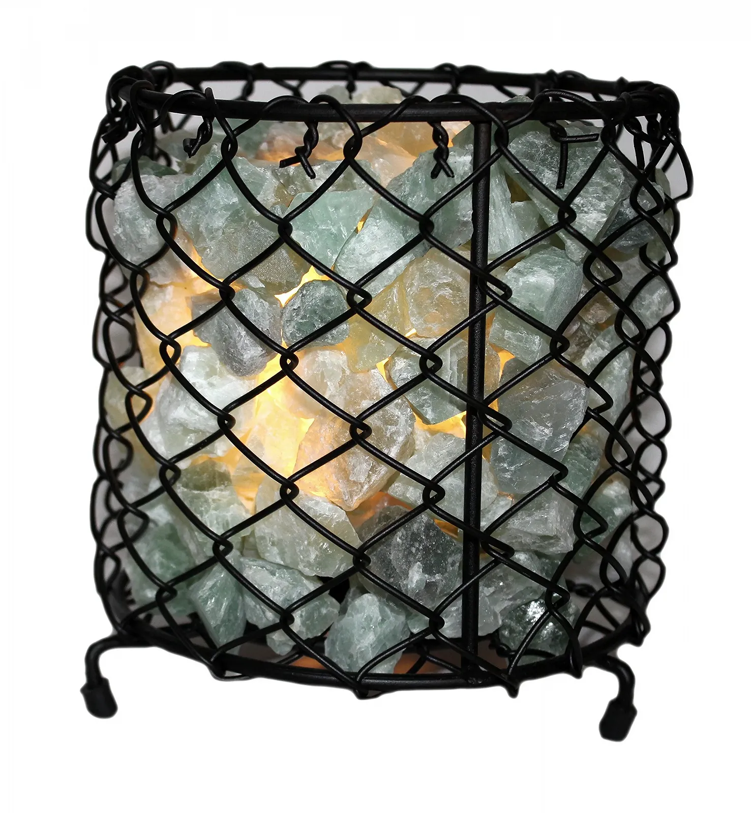 Настільна лампа Budawi Онікс у кам'яному кошику Блакитна, фото №1