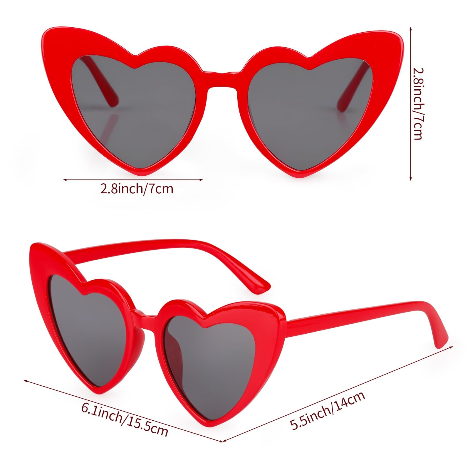 Сонцезахисні окуляри Серце Hxezoc, набір 6 штук, фото №7