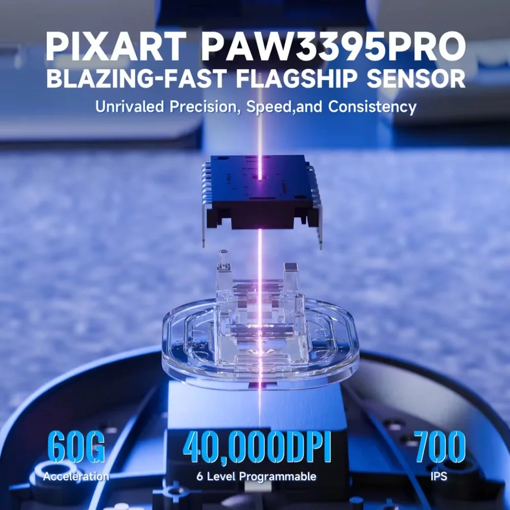 Миша Attack Shark X8 Pro PAW3950Pro 40000DPI 700IPS 60G 8000Hz Black, фото №9