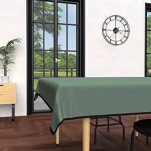 Скатертина прямокутна Soleil d'ocre Washed Microfibre водовідштовхувальна 140x240 см Хакі - Фото 1