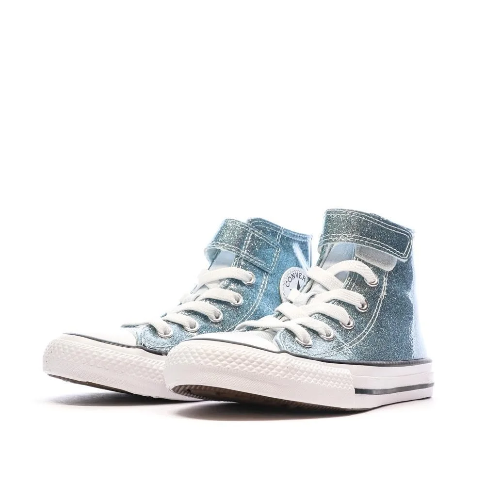 Кросівки Converse Блакитні з блискітками для дівчат, фото №6