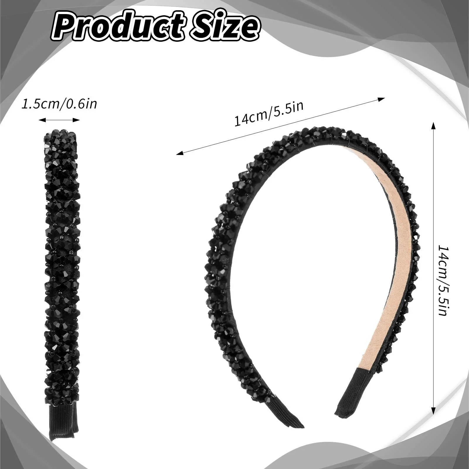 Обідок для волосся з кришталевими перлинами для дівчат, фото №2