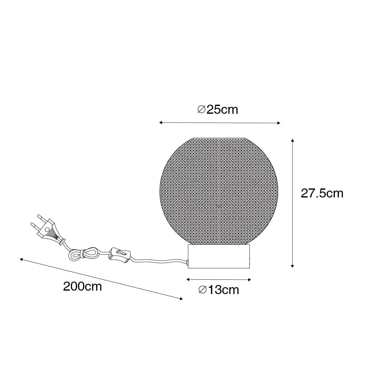 Настільна лампа Qazqa Chico димчасте скло куля E27 чорна, фото №3