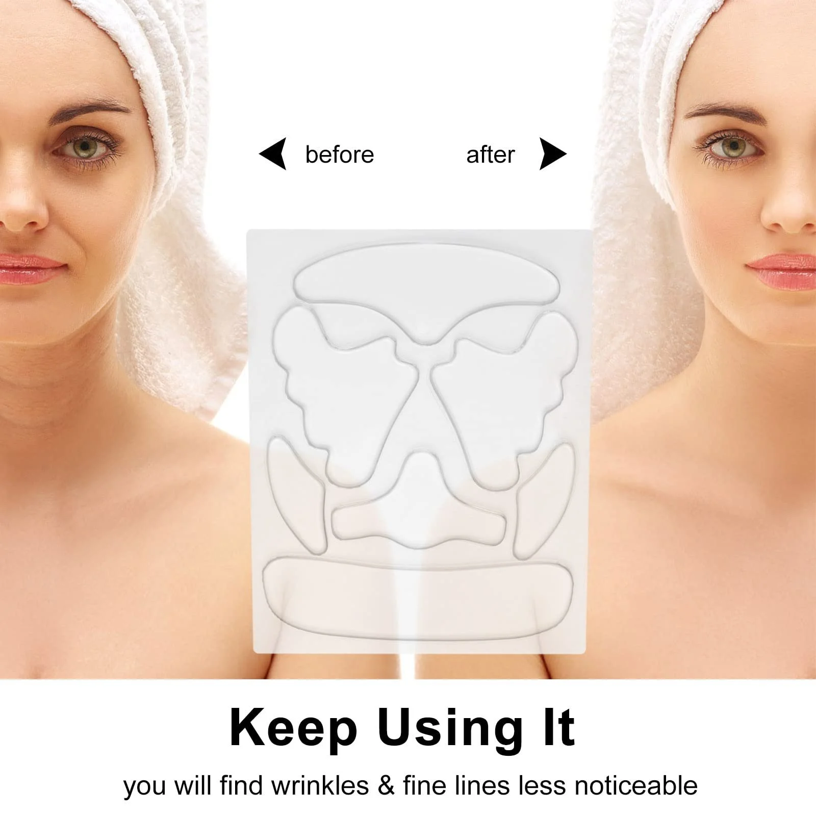 Силіконові накладки Layhou проти зморшок для чола, щік, шиї (#1), фото №3