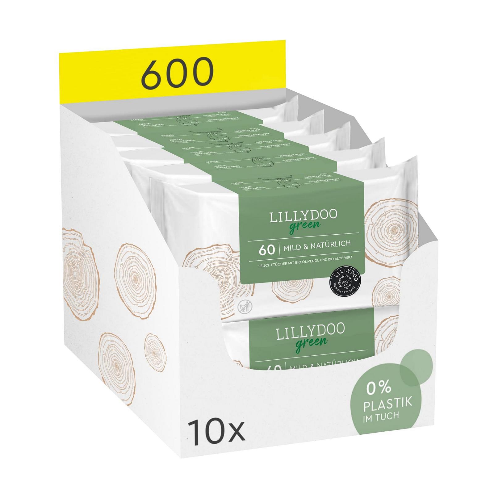 Влажные салфетки LILLYDOO Green Natural 600 штук, фото №1