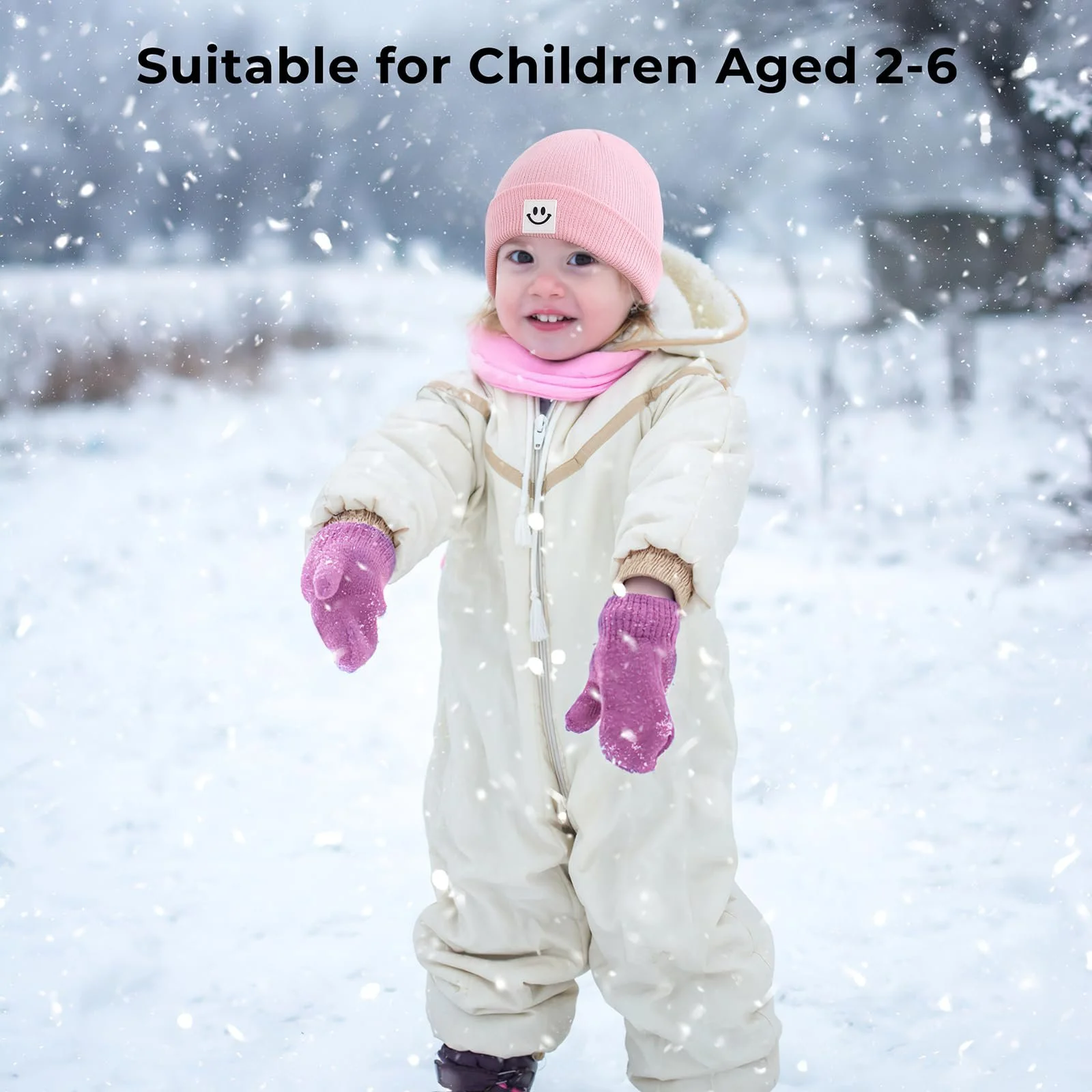 Шапка ZLLkeji Дитяча Унісекс для хлопчиків та дівчаток 2-6 років, двошарова, фото №2