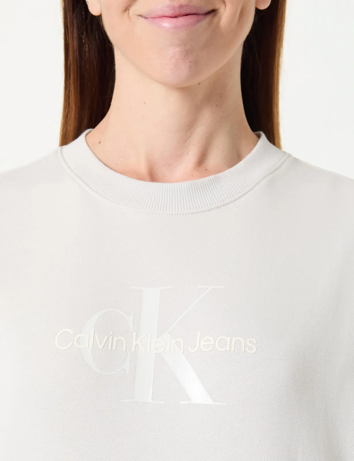 Жіночий Світшот Calvin Klein Glossy Monologo Regular Crewneck, фото №2