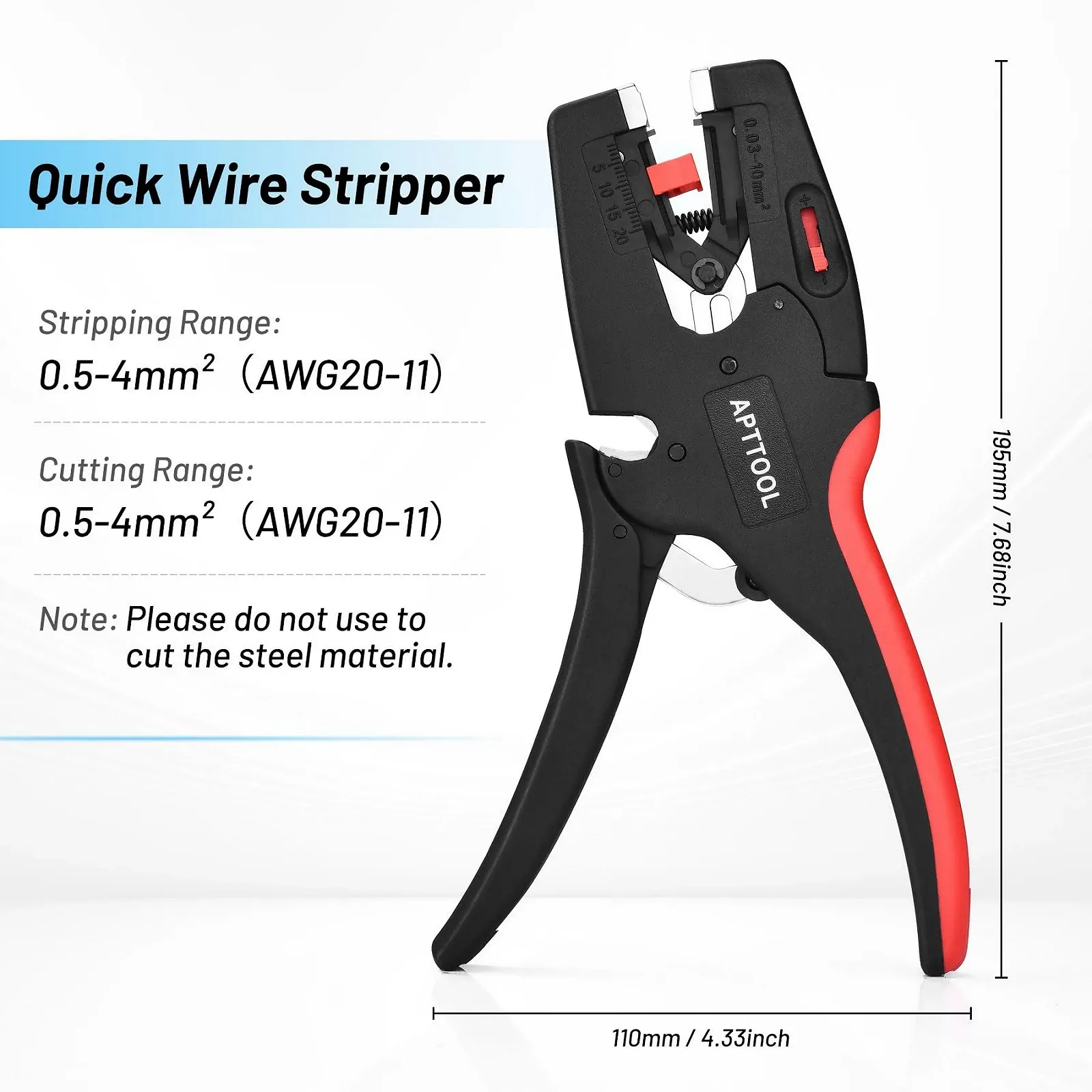 Автоматический стриппер 20-11 AWG 0.5-4 мм², фото №3
