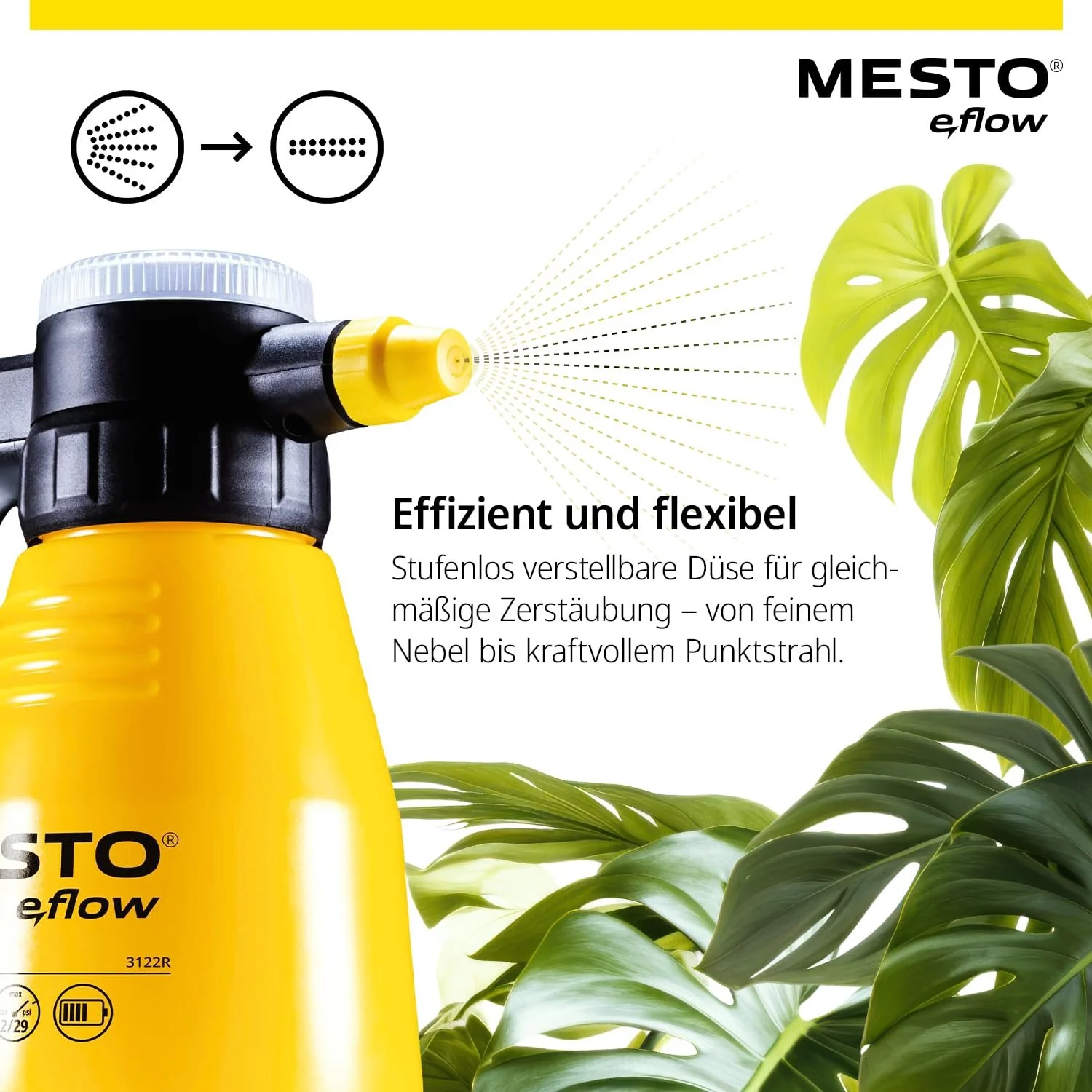 Аккумуляторный опрыскиватель Mesto e.flow e.Flower 1.5 1,5 л 360°, фото №4 Аккумуляторный опрыскиватель Mesto e.flow e.Flower 1.5 1,5 л 360°, фото №4