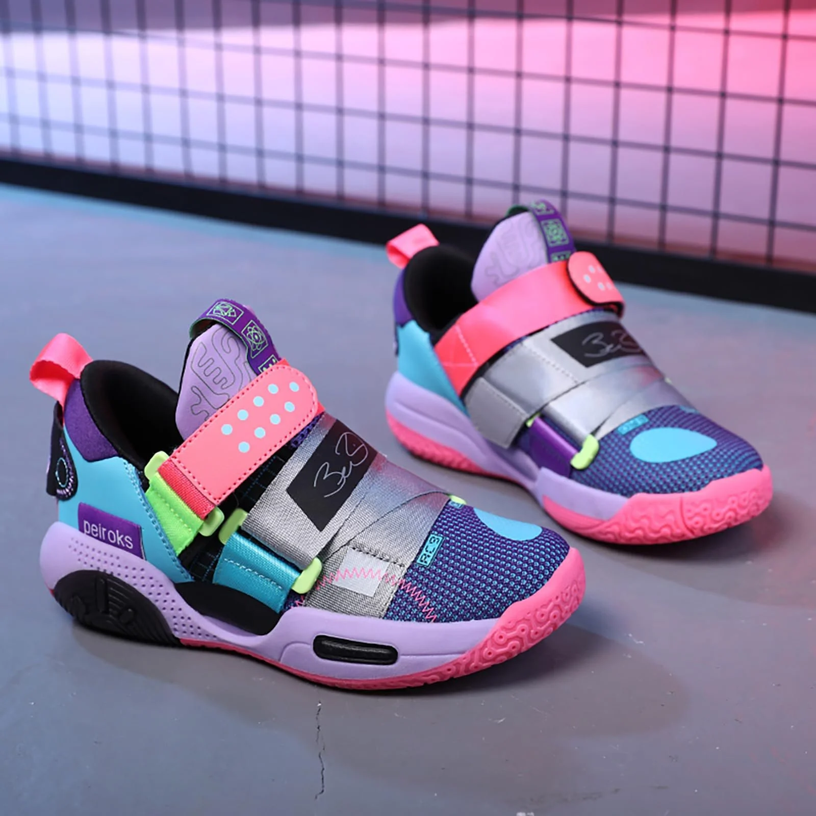 Детские баскетбольные кроссовки для мальчиков Спортивные кроссовки для детей Беговые кроссовки с застежкой, фото №3 Детские баскетбольные кроссовки для мальчиков Спортивные кроссовки для детей Беговые кроссовки с застежкой, фото №3