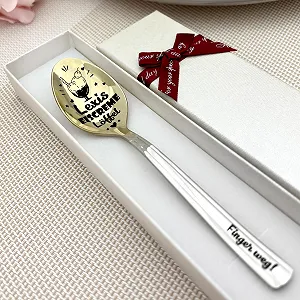 Персонализированная Ложка для Мороженого Золотая из Нержавеющей Стали synthetic.ua - Фото 1