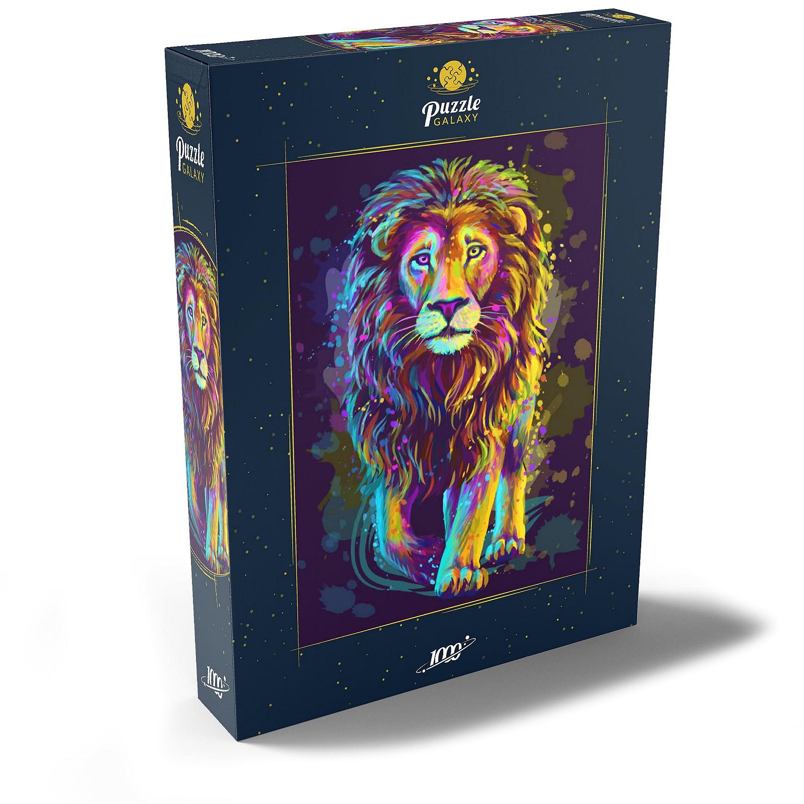 Пазлы MyPuzzle Special Collection by Puzzle Galaxy Художественный неоновый портрет льва в стиле поп-арт Premium 1000 элементов, фото №1