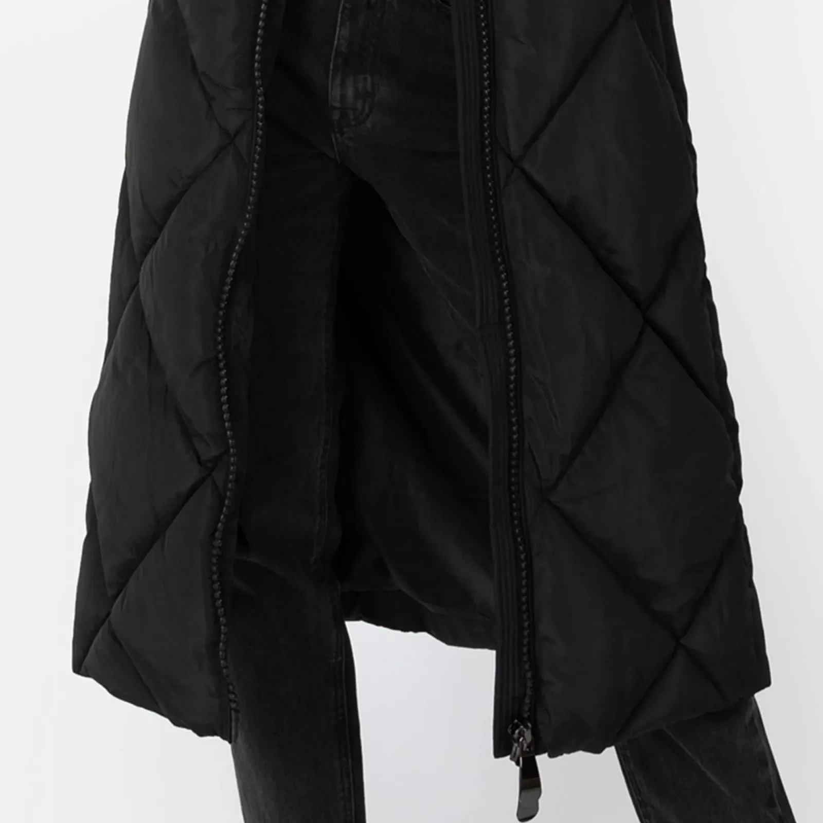 Жіноча зимова куртка Пальто Пуховик Знімний капюшон зі штучним хутром, фото №5