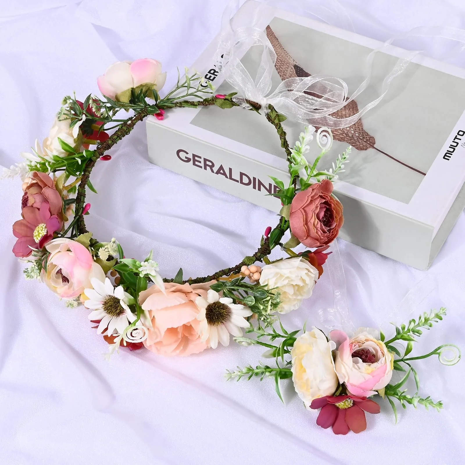 Вінок для волосся з квітами, фото №6