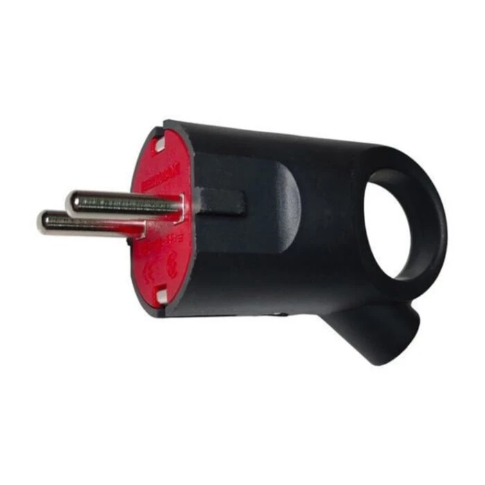 Вілка Neomax з кольцем заземлення чорна, фото №1