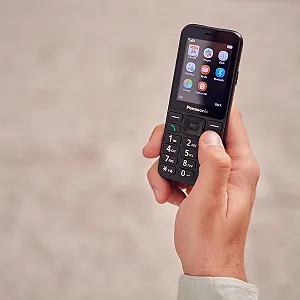 Телефон 2.4" Panasonic KX-TU250EXB / 64/128Mb / 4G / 1-SIM / Bluetooth / FM / SD-слот / Камера 1.2Мп / 1500мАг / Ліхтарик / Кнопка SOS / Великі клавіші / Чорний synthetic.ua - Фото 1