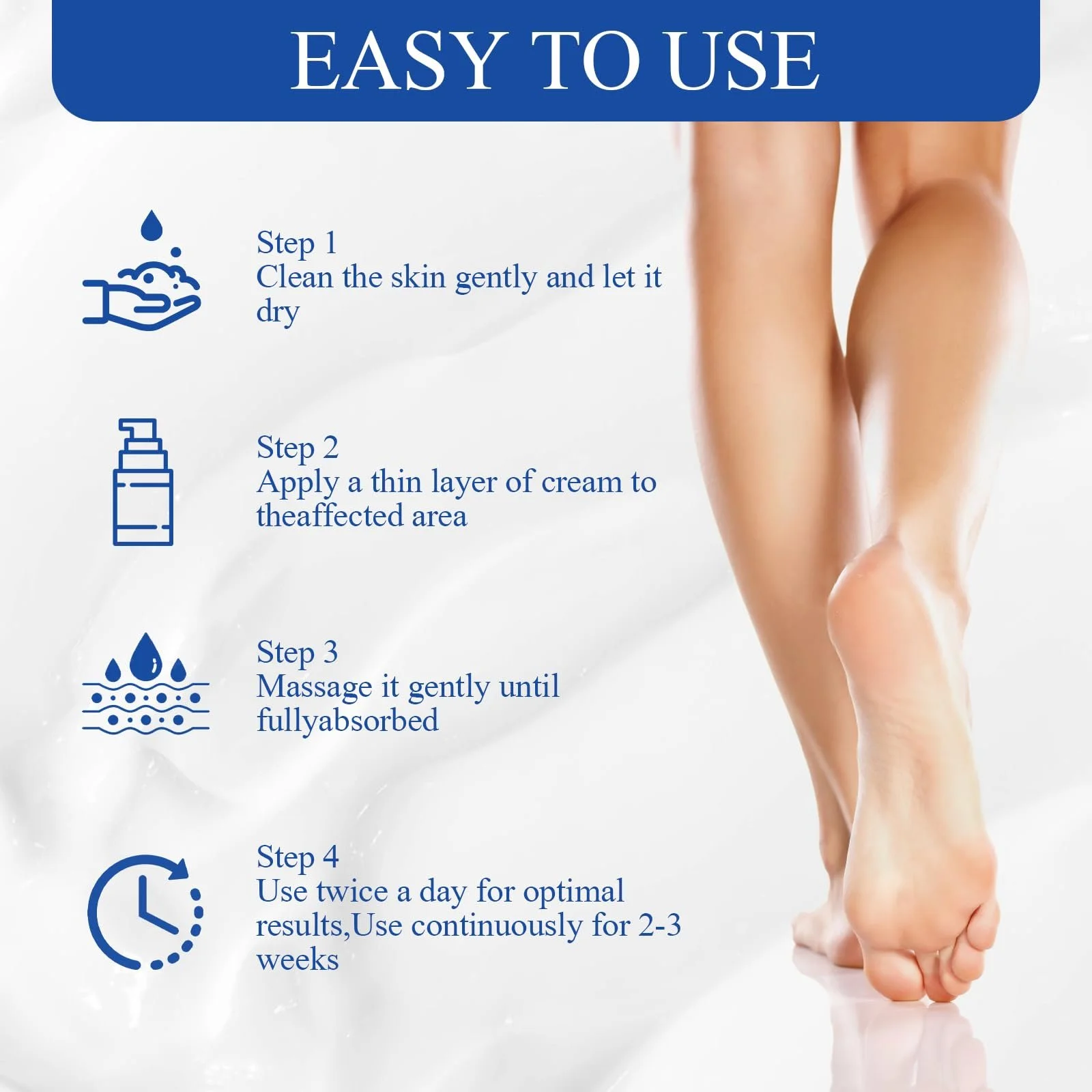 Крем для ног Urea Cream увлажняющий против трещин для очень сухой кожи 150 мл (Белый), фото №6