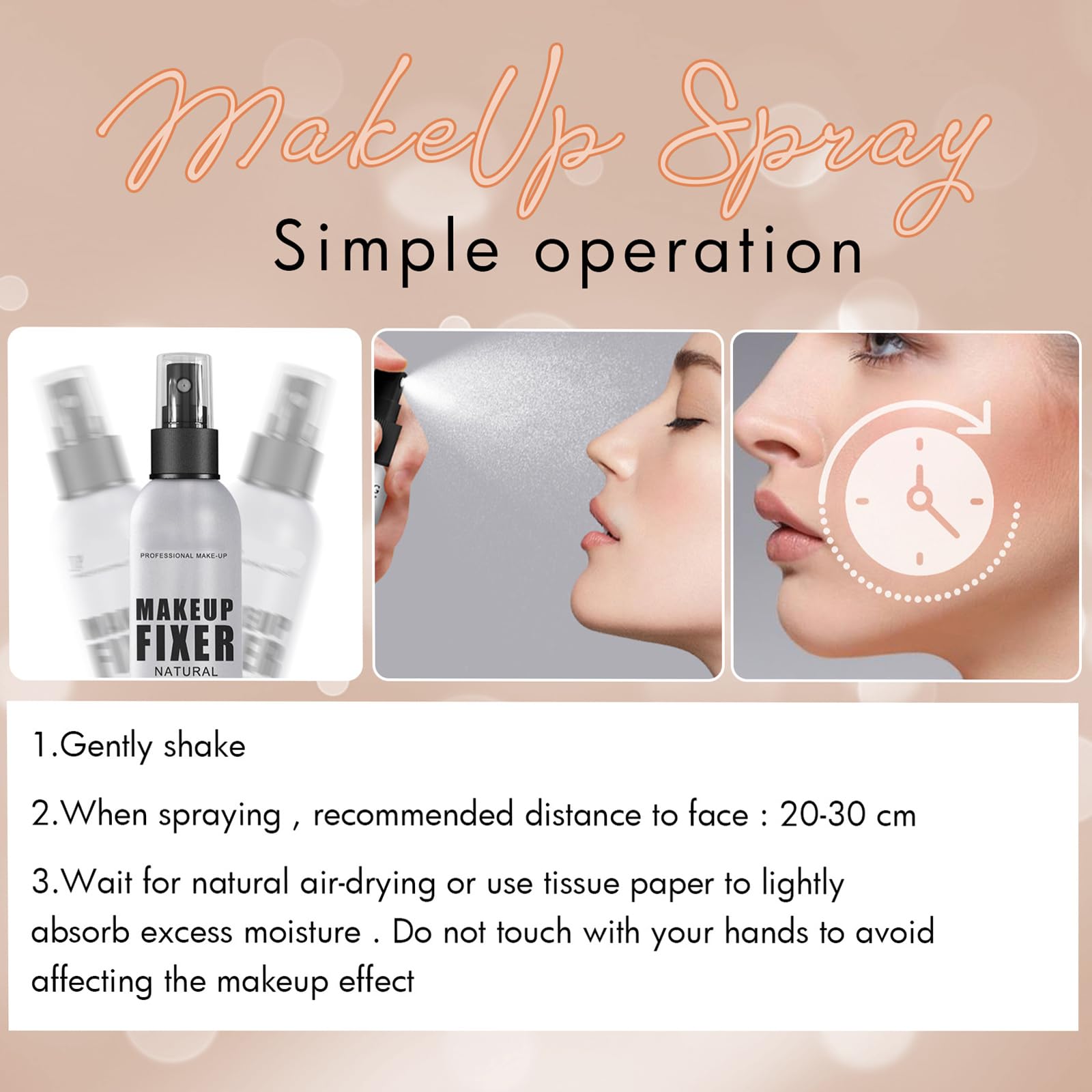 Спрей Grgowe Make-Up Setting Моістуризуючий Make-Up Fixing Водостійкий, фото №5