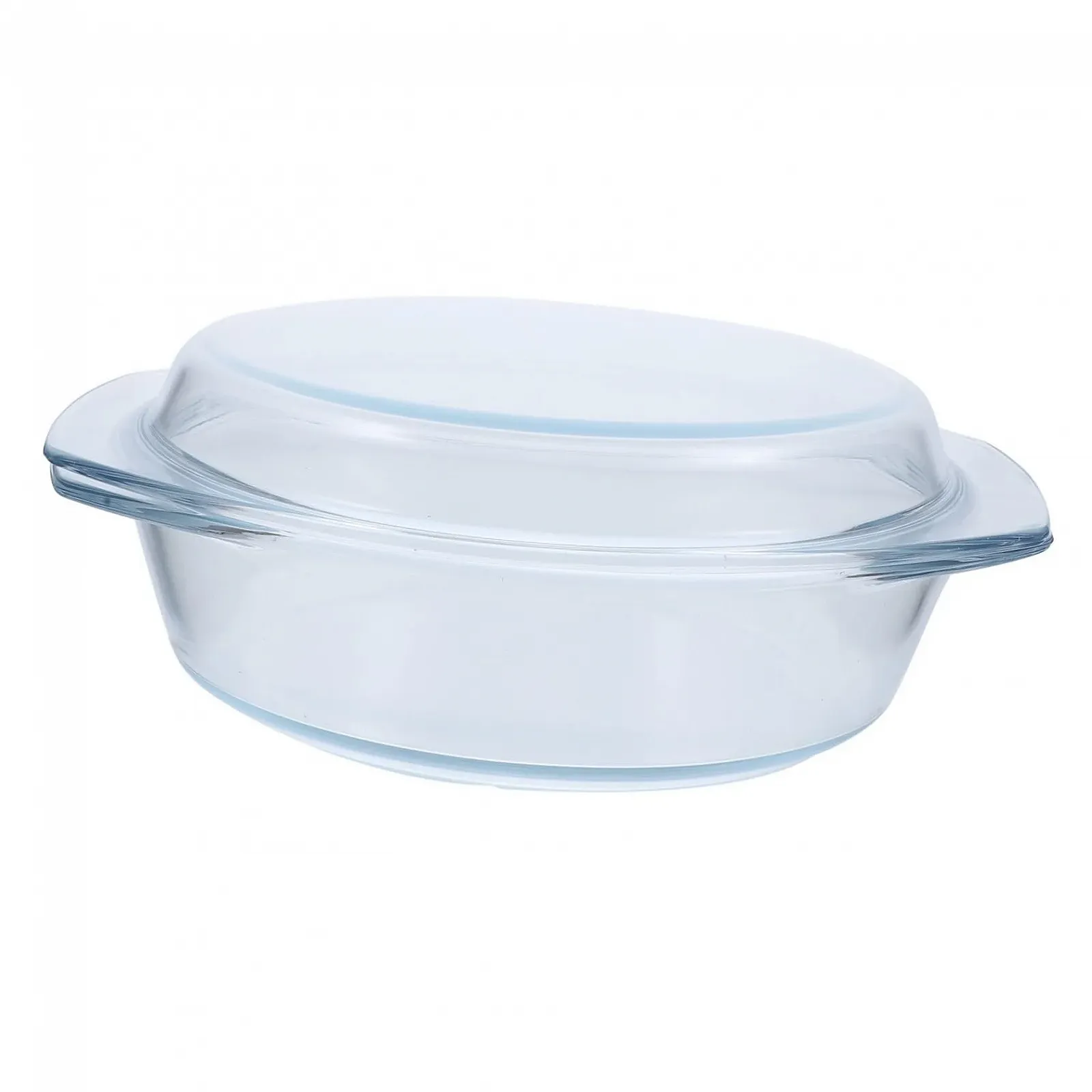 Форма для запекания стеклянная INOOMP с плоской крышкой, термостойкая, с ручками, фото №1
