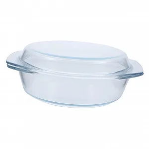 Форма для запекания стеклянная INOOMP с плоской крышкой, термостойкая, с ручками - Фото 1