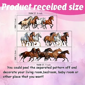 Наклейки на стіну SUPERDANT Horses Herd 3 листи Вінілові Водонепроникні synthetic.ua - Фото 1