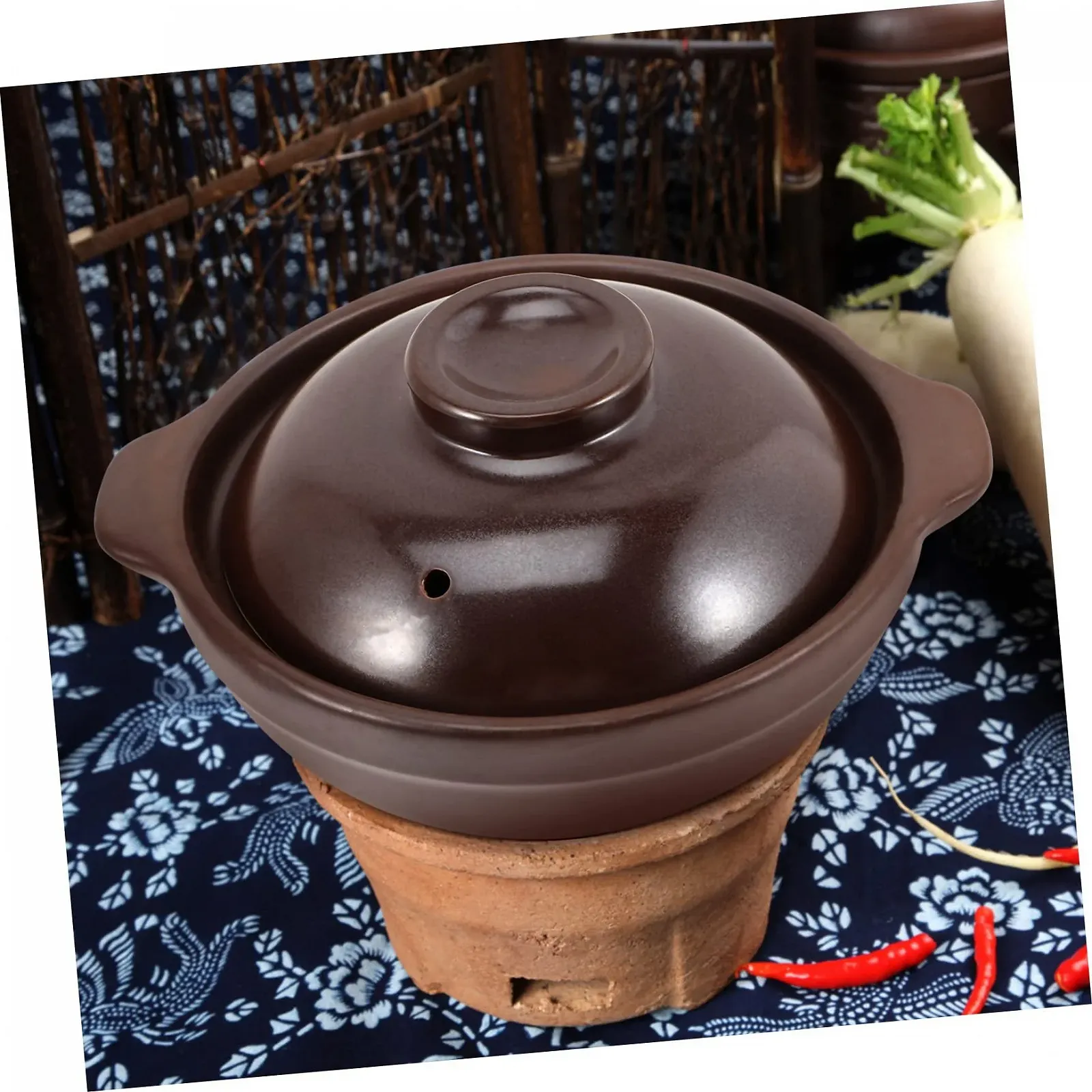 Горшок керамический Garneck с крышкой термостойкий, фото №5