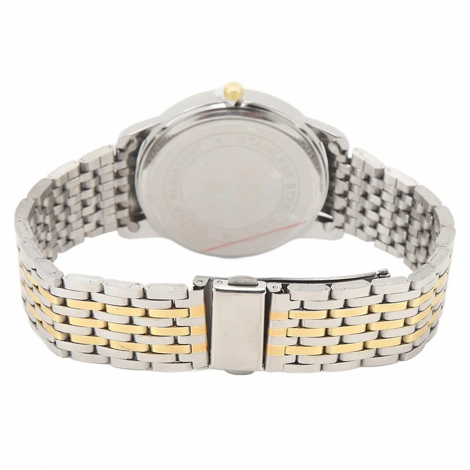 Мужские Кварцевые Часы Классический Модный Ремешок из Сплава Люминесцентные Водонепроницаемые Двойной Календарь Золотой и Серебряный Ремешок, фото №8