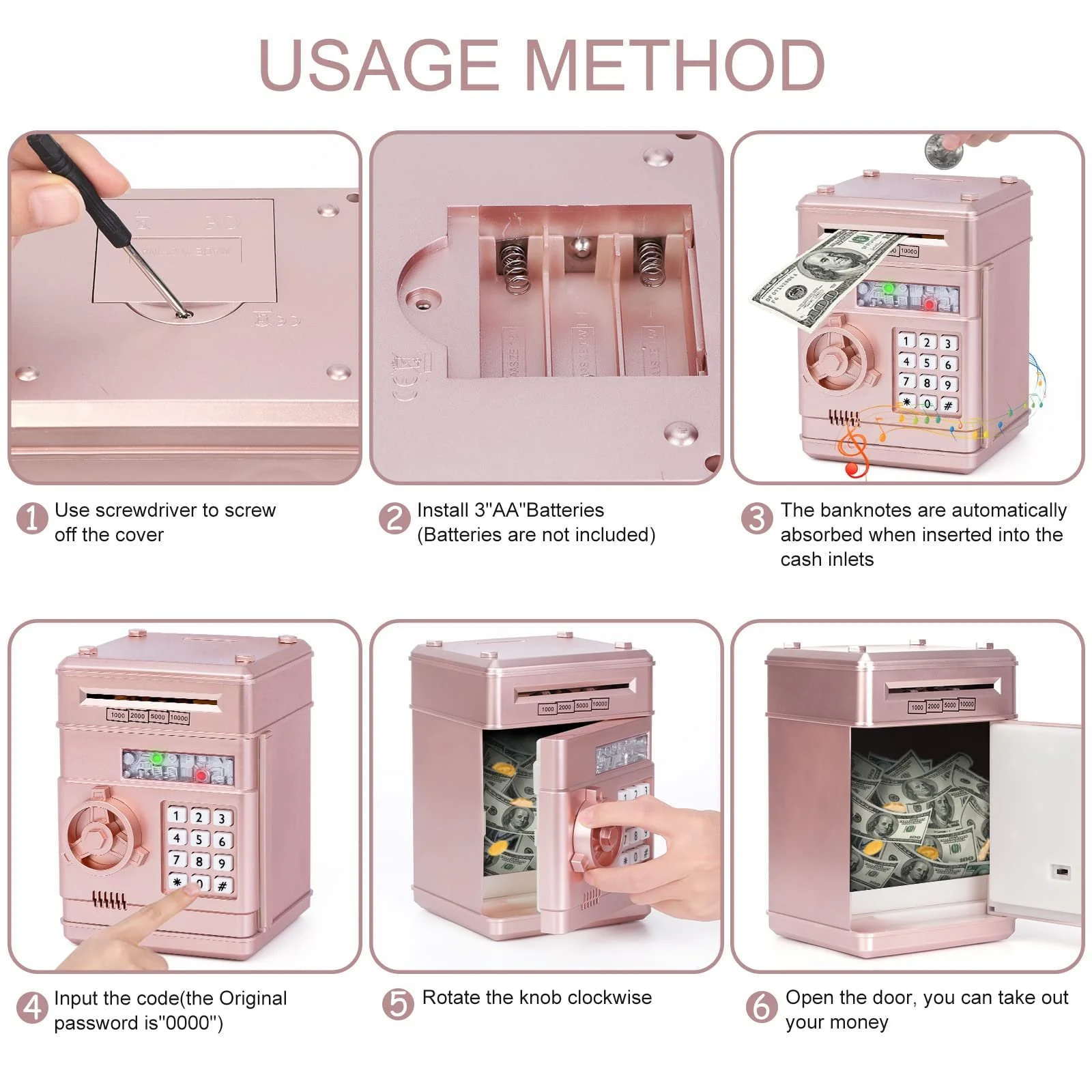 Електронна скарбничка-сейф Thedttoy Банкомат з паролем, фото №3