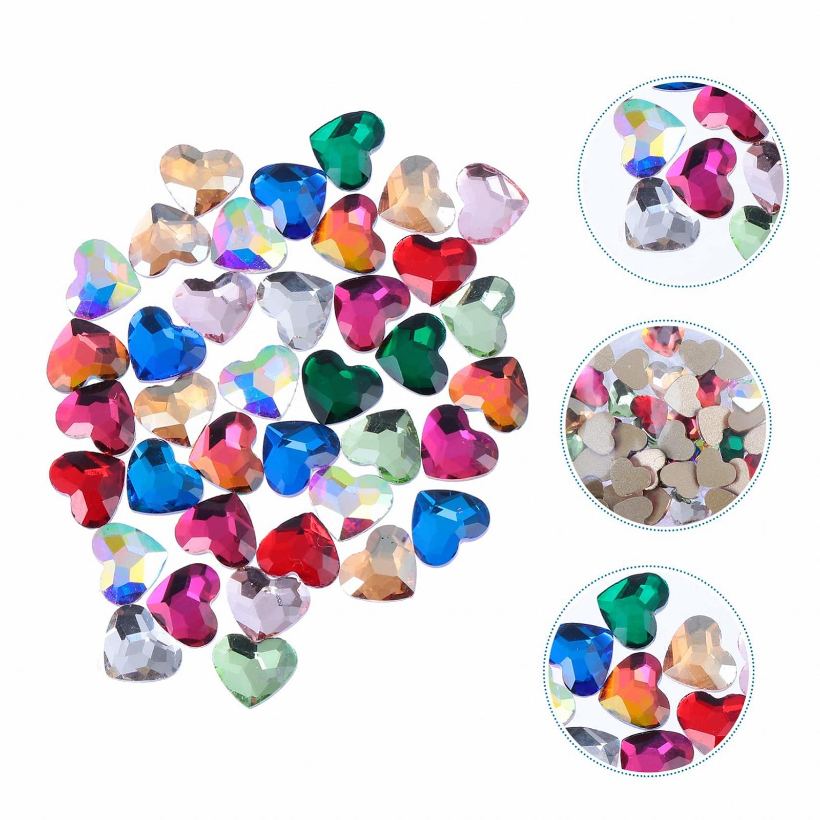 Стразы для ногтей Сердце 100 шт. Разноцветные украшения для маникюра, фото №3