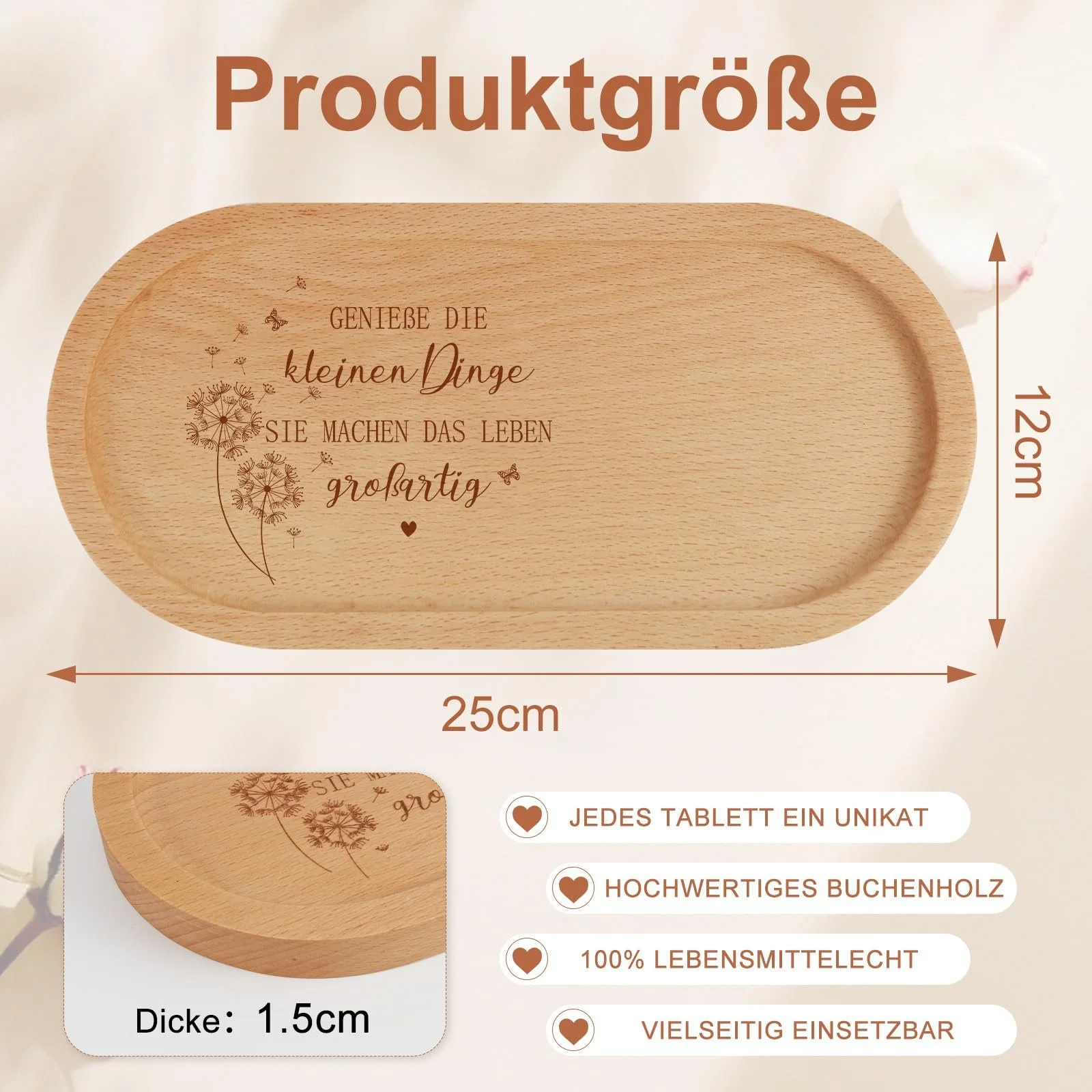 Декоративний піднос з гравіюванням Genie, Дерев'яний, фото №3 Декоративний піднос з гравіюванням Genie, Дерев'яний, фото №3