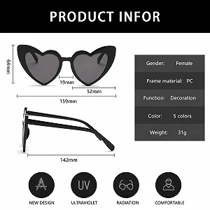 Сонцезахисні окуляри Серце YAMEIZE Прямокутні Вінтажні synthetic.ua - Фото 1
