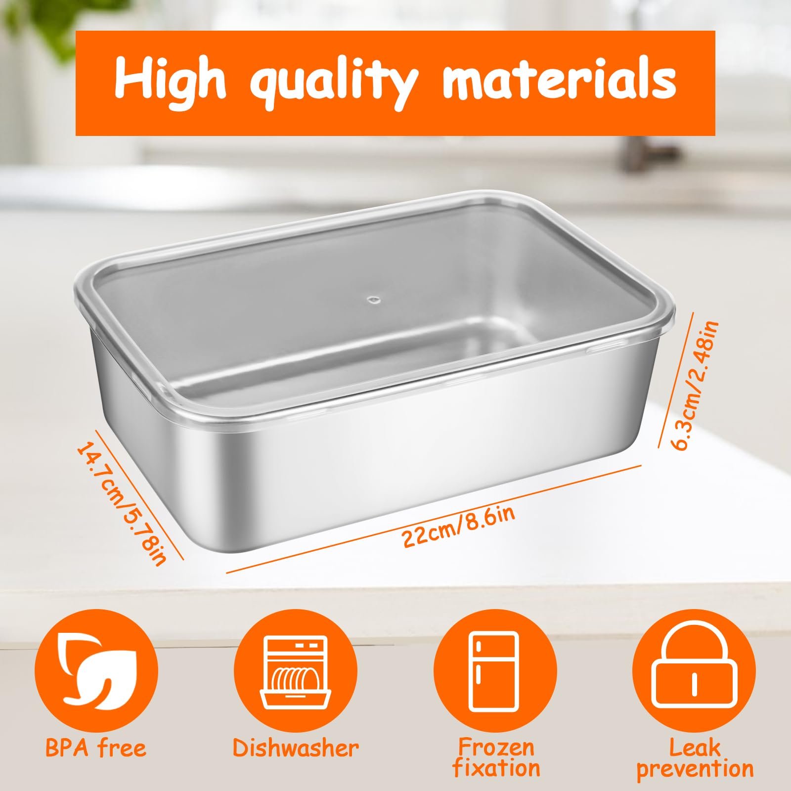 Ємності DMJJSD 2000 ml Stainless Steel Airtight, фото №2