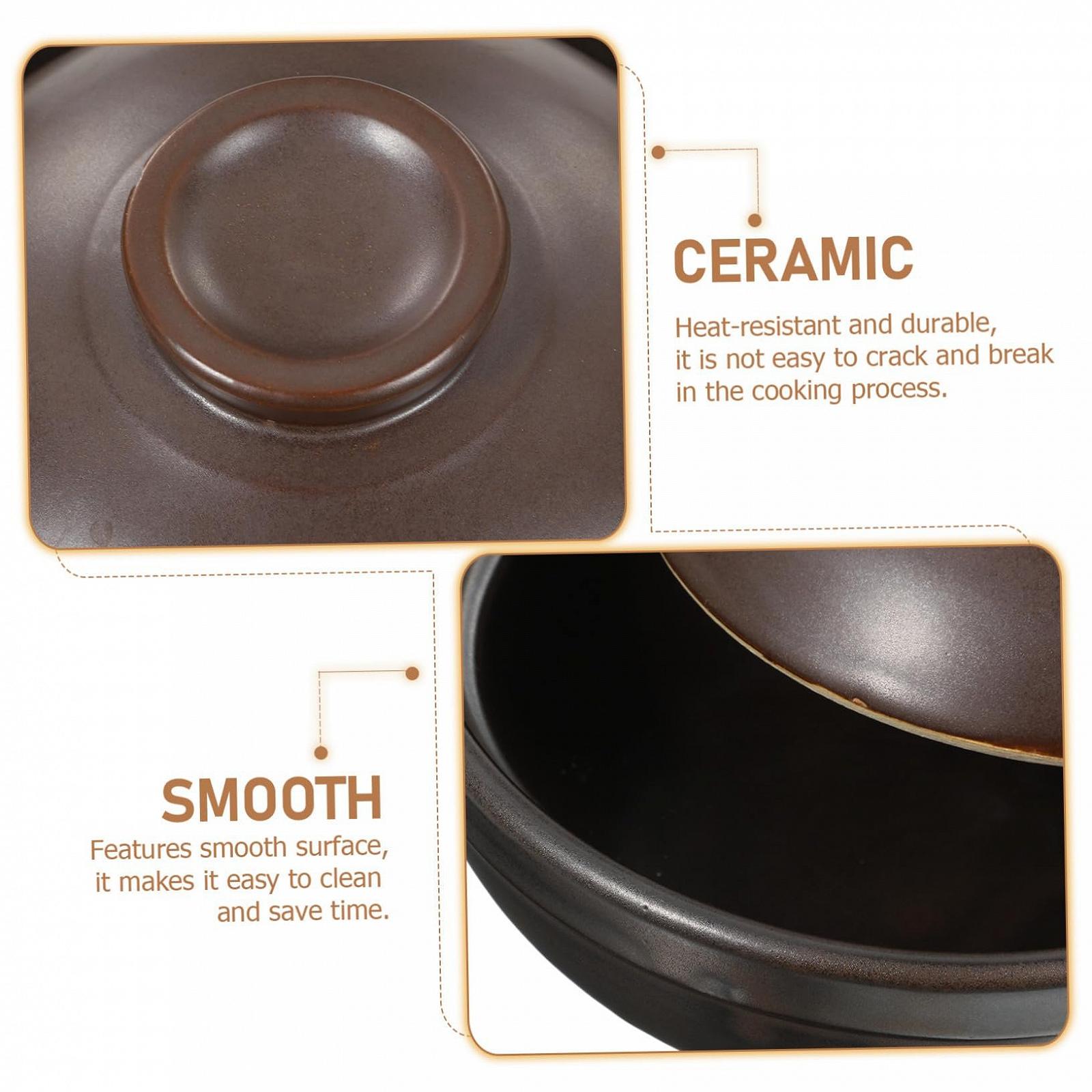 Керамический горшок PRETYZOOM Traditional Small для риса и супа термостойкий с ручкой, фото №5