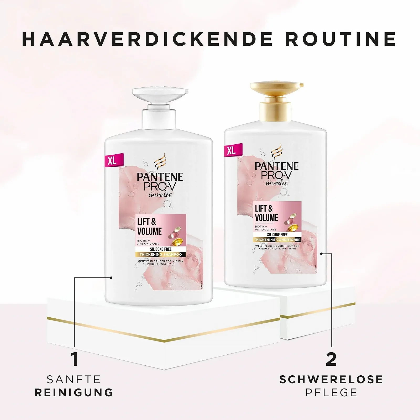 Шампунь Pantene Pro-V Lift & Volume для збільшення густоти волосся з біотином, без силікону 1000 мл з дозатором, фото №7