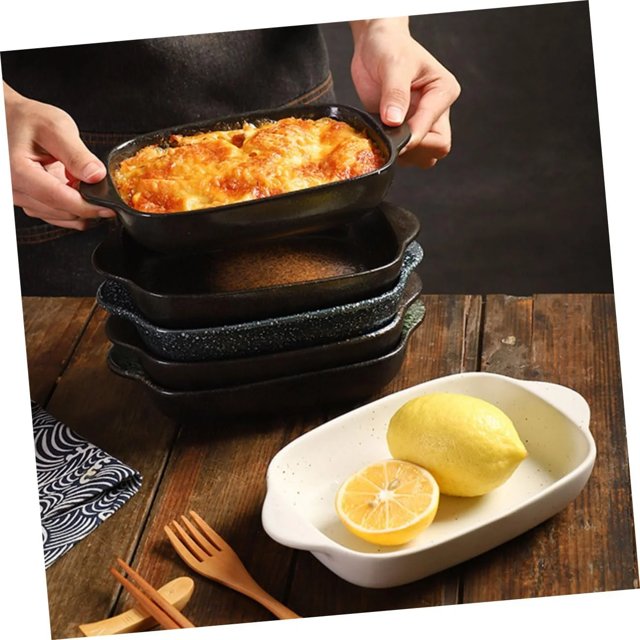 Форма для запекания Japanese керамическая с двумя ручками 0,5 л, фото №7