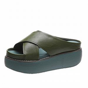 Женские Шлепанцы на платформе с клиновидной танкеткой - Фото 1