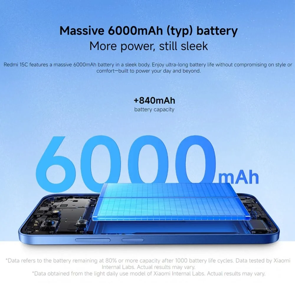 Смартфон XIAOMI Redmi 15C 4G NFC 8ГБ+256ГБ 6.9" 6000мАч AI Dual Camera 50Мп Turbo Charge 33Вт HyperOS 2 Без зарядного устройства Черный, фото №4