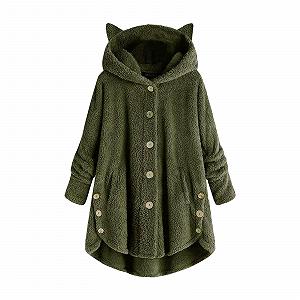 Жіноче пальто, тепле, штучне, однотонне - Фото 1