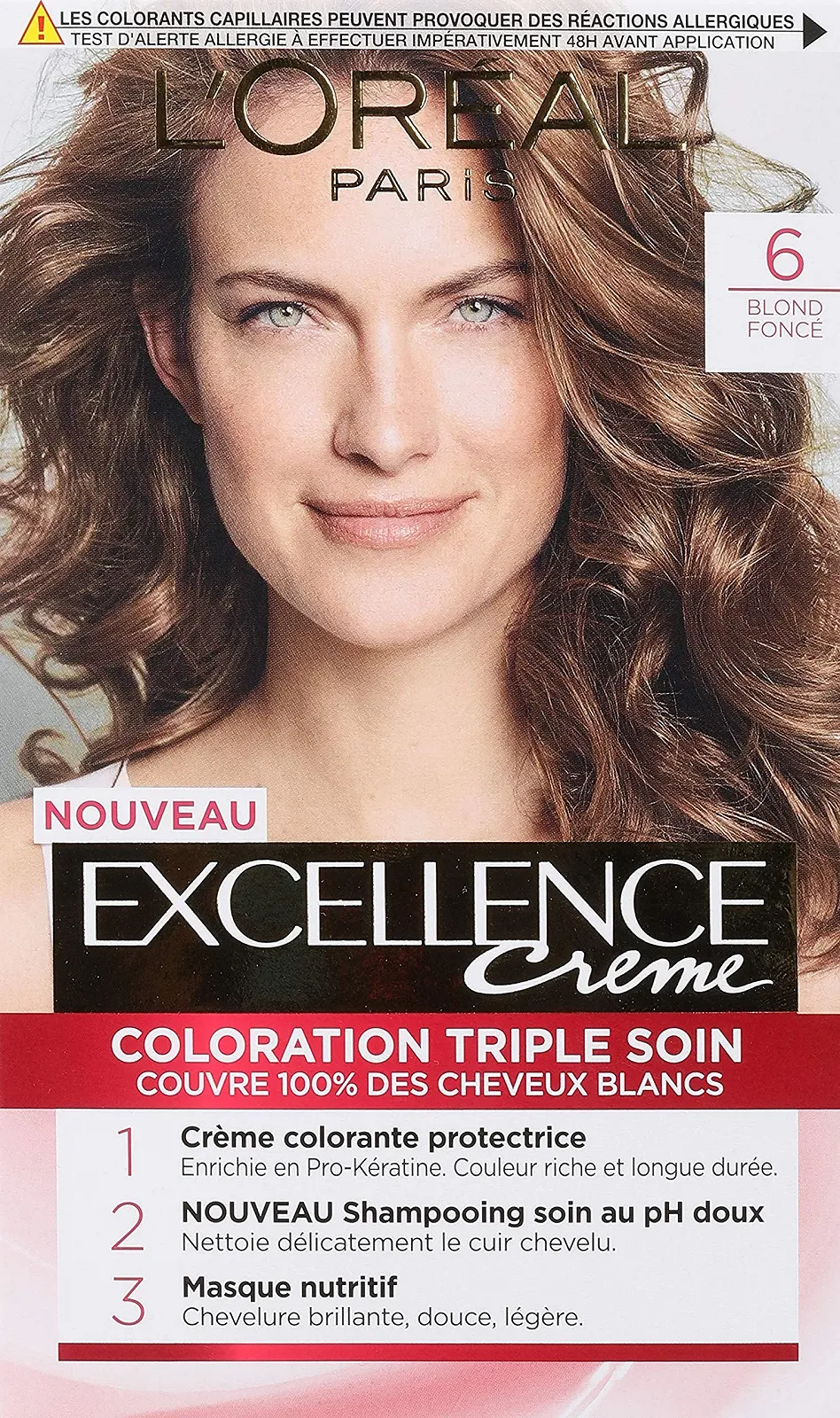 Фарба для волосся L'Oréal Paris Excellence Cream Dark Blonde (6), фото №2 Фарба для волосся L'Oréal Paris Excellence Cream Dark Blonde (6), фото №2