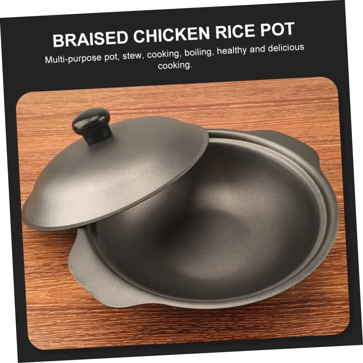 Каструля Sosoport чавунна з кришкою маленька термостійка рівномірний розподіл тепла, фото №8