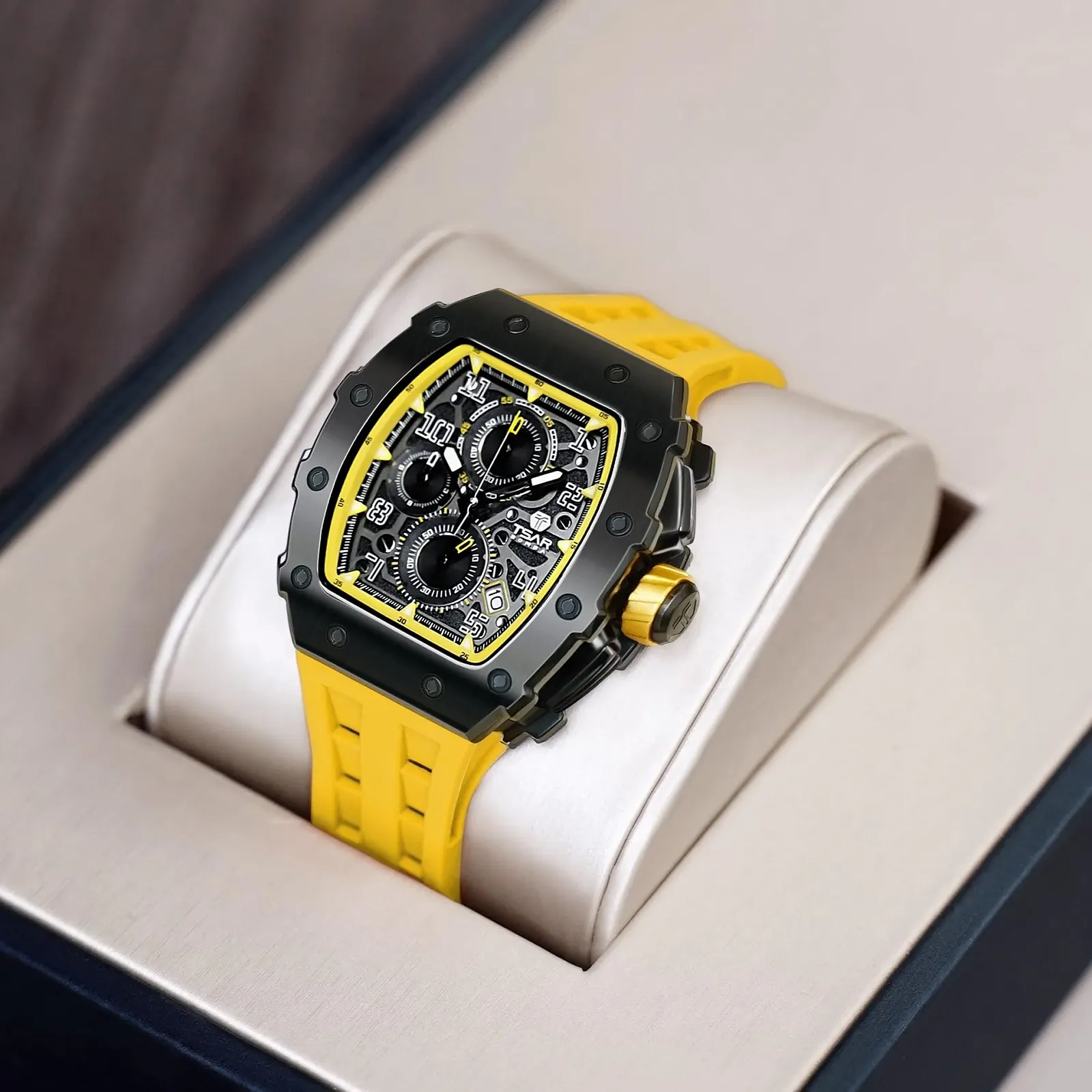 Мужские часы TSAR BOMBA Кварцевый Хронограф Водонепроницаемые Мужские часы для Мужчин Элегантность Нержавеющая сталь/Углеродное волокно/Бриллиантовый корпус/Смола Бизнес/Спорт/На улице/В помещении, фото №4 Мужские часы TSAR BOMBA Кварцевый Хронограф Водонепроницаемые Мужские часы для Мужчин Элегантность Нержавеющая сталь/Углеродное волокно/Бриллиантовый корпус/Смола Бизнес/Спорт/На улице/В помещении, фото №4