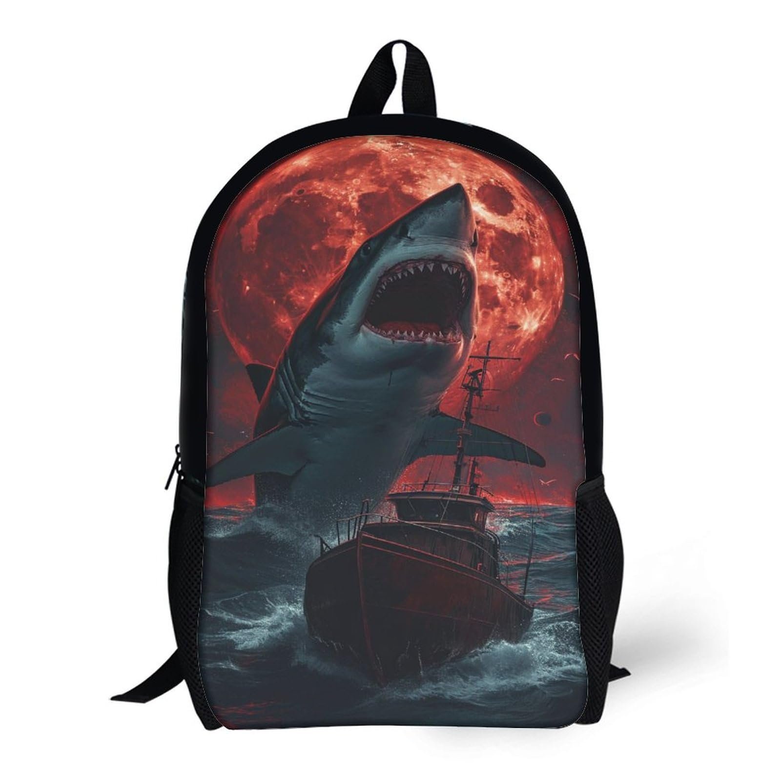Рюкзак NACHOMACHO Great White Shark для школи, для хлопчиків і дівчаток, підлітків, водонепроникний, для жінок і чоловіків, для ноутбука, 17 дюймів, фото №6