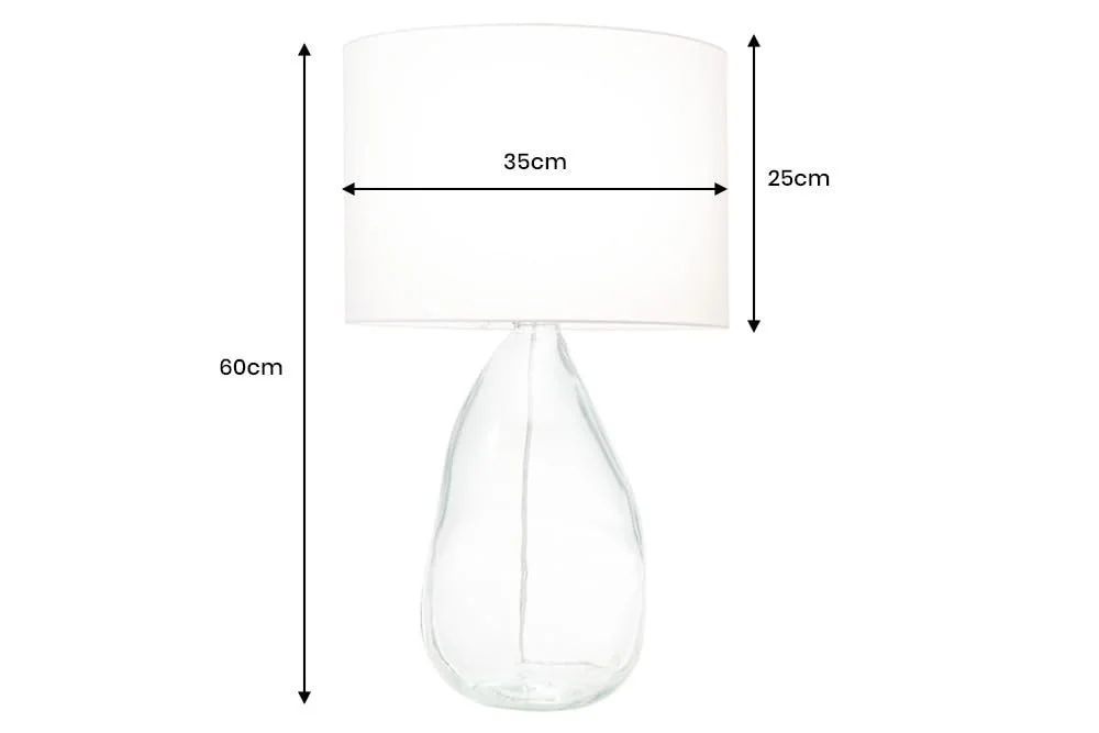 Настольная лампа Riess Ambiente Classic 60 см из переработанного стекла прозрачно-белая, фото №7