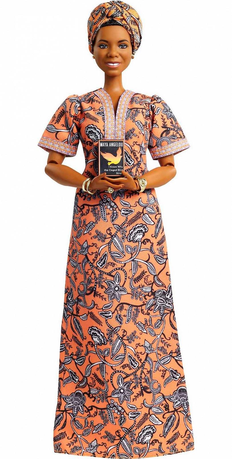 Кукла Barbie GXF46 Inspiring Women Maya Angelou (около 30 см) с платьем, подставкой и сертификатом подлинности, фото №1