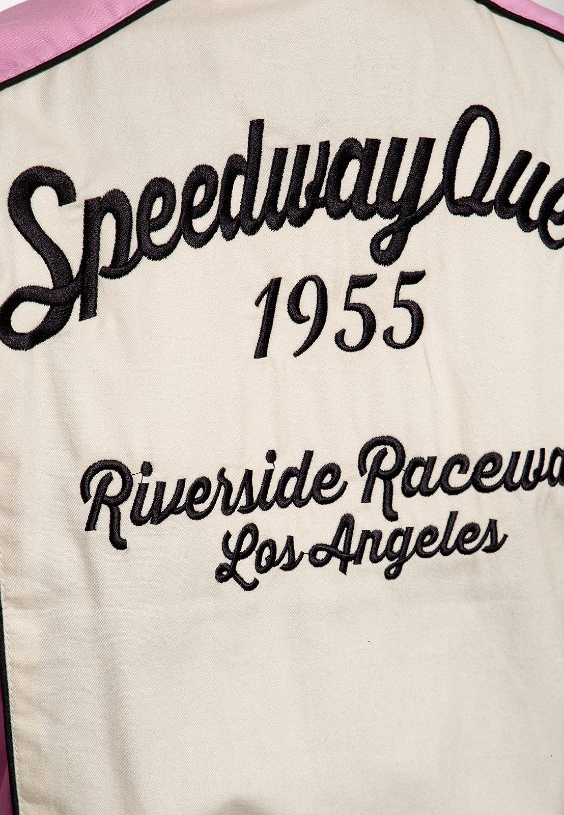 Женская куртка Gabardine Queen Kerosin Regular Fit Vintage Розовый Rockabilly Speedway Queens 1955, фото №6