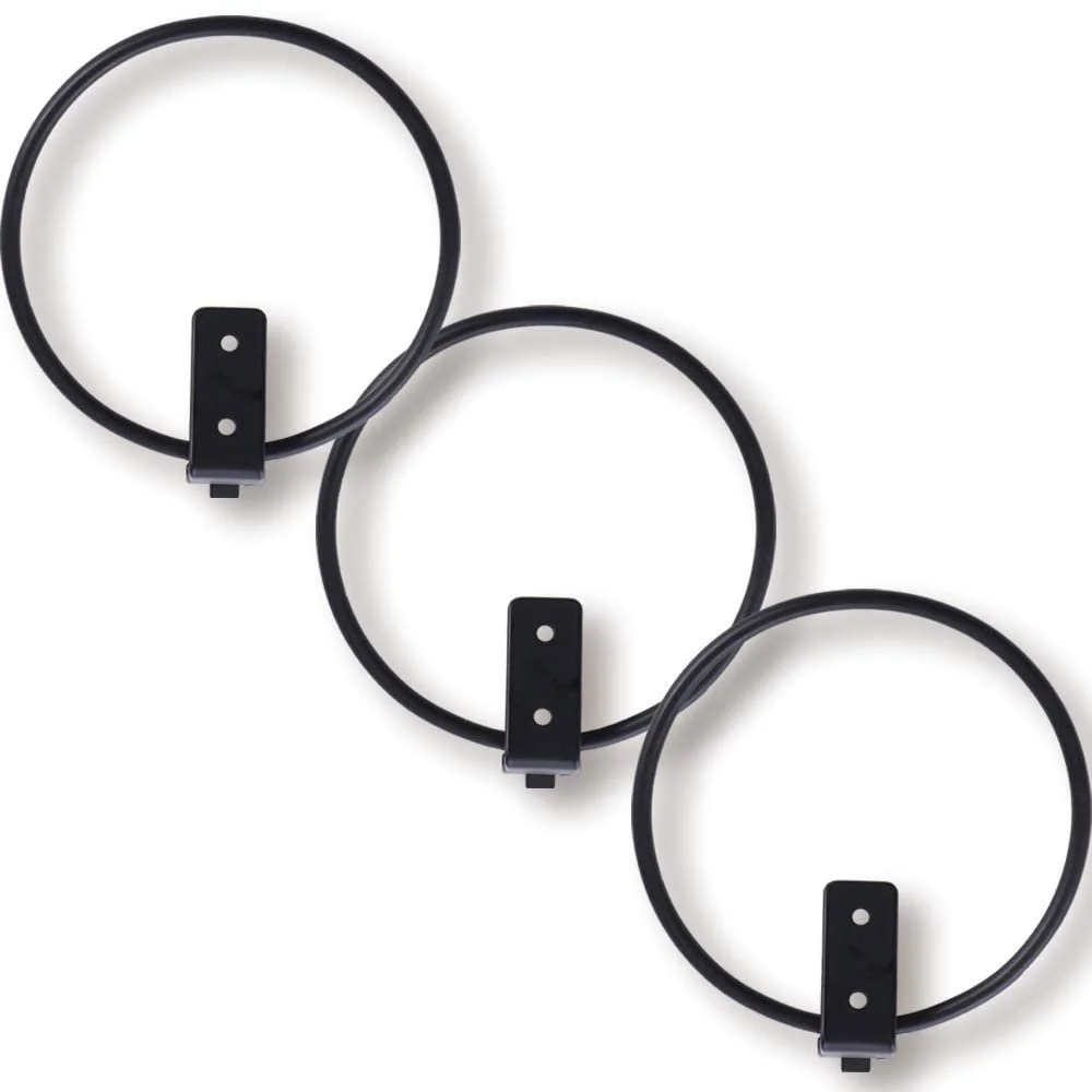 Держатели для цветочных горшков Кольца Набор 3 шт 6 дюймов Настенные Черные, фото №1