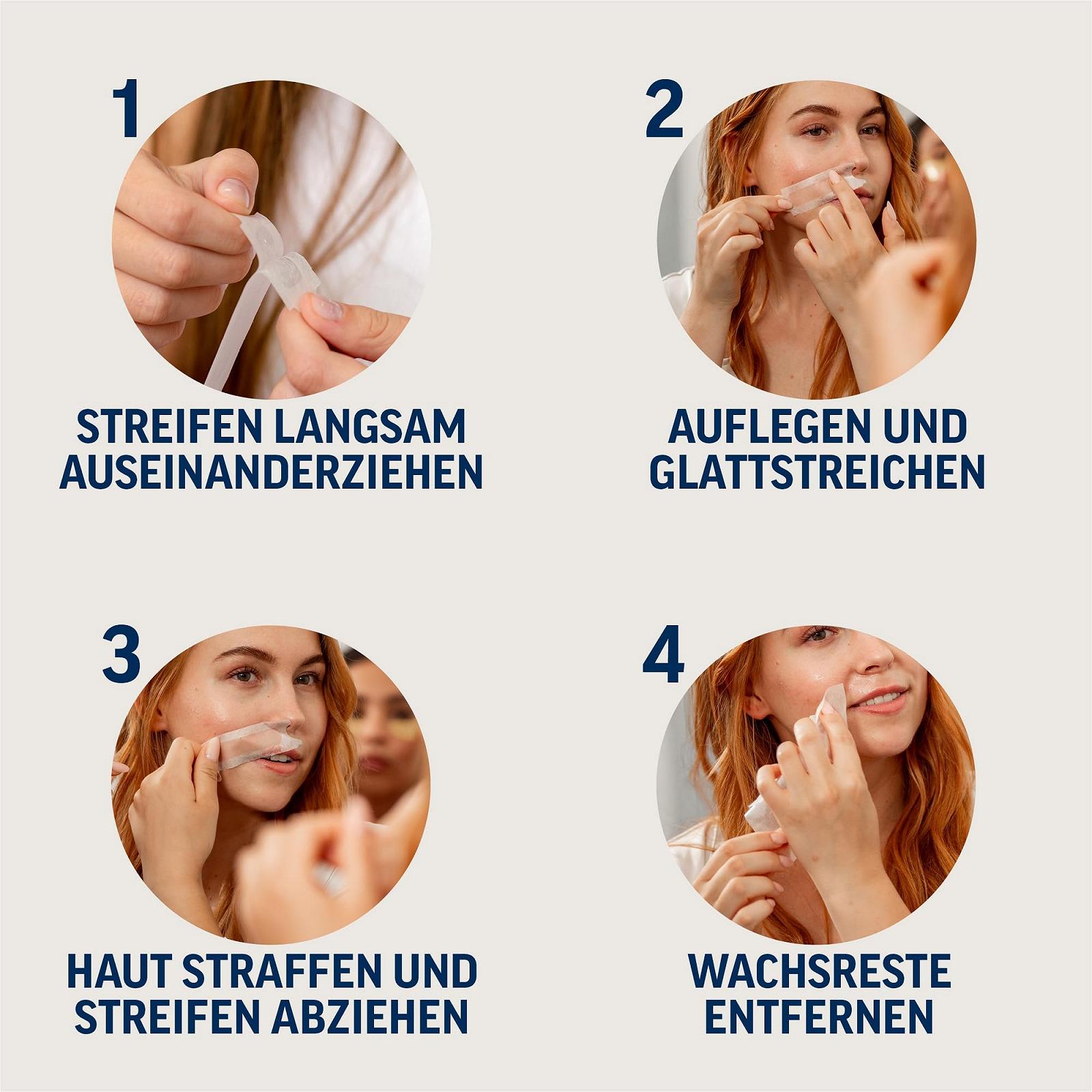 Воскові смужки для обличчя Veet Easy-Gelwax для чутливої шкіри 10 подвійних смужок, фото №4