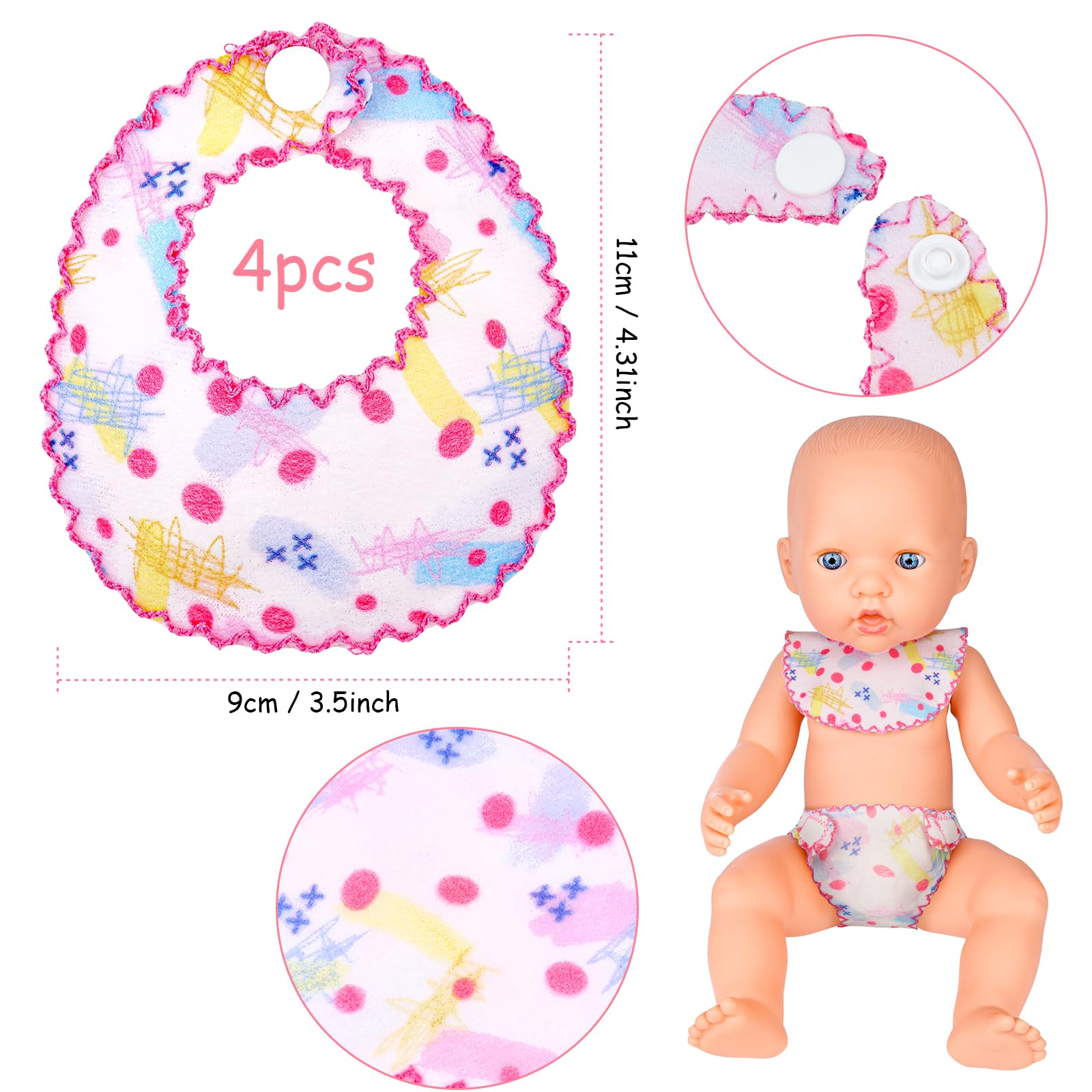 Підгузки для ляльок Aolso, набір, фото №3