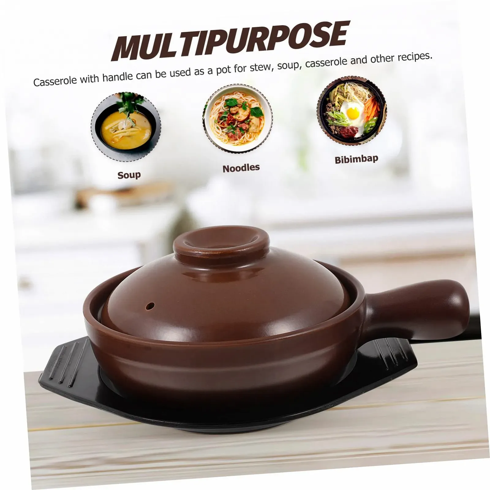 Кастрюля Sosoport керамическая с ручкой плоское дно белая, фото №5